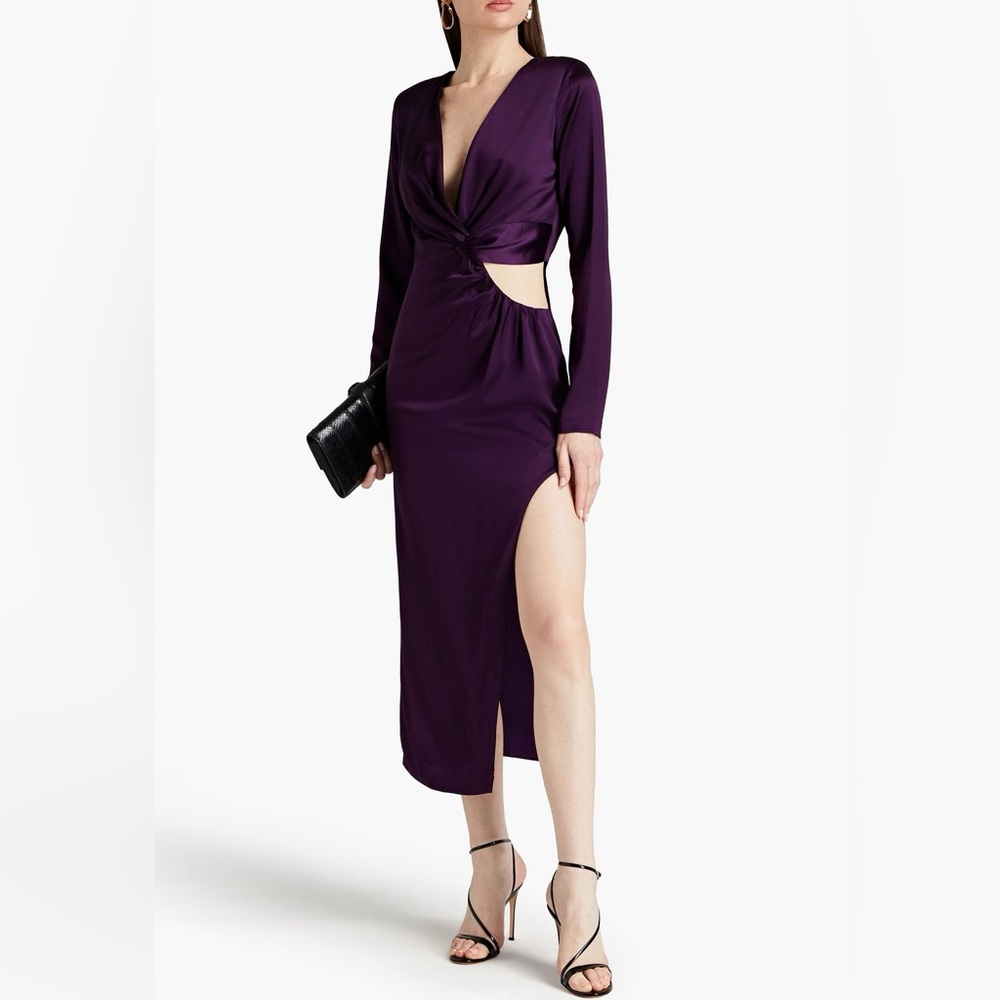 NICHOLAS Alezia twist-front cutout satin dress